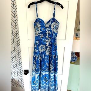 Farm Rio beaded strap midi dress